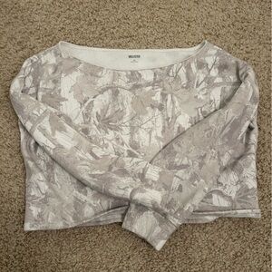 hollister camo off the shoulder top